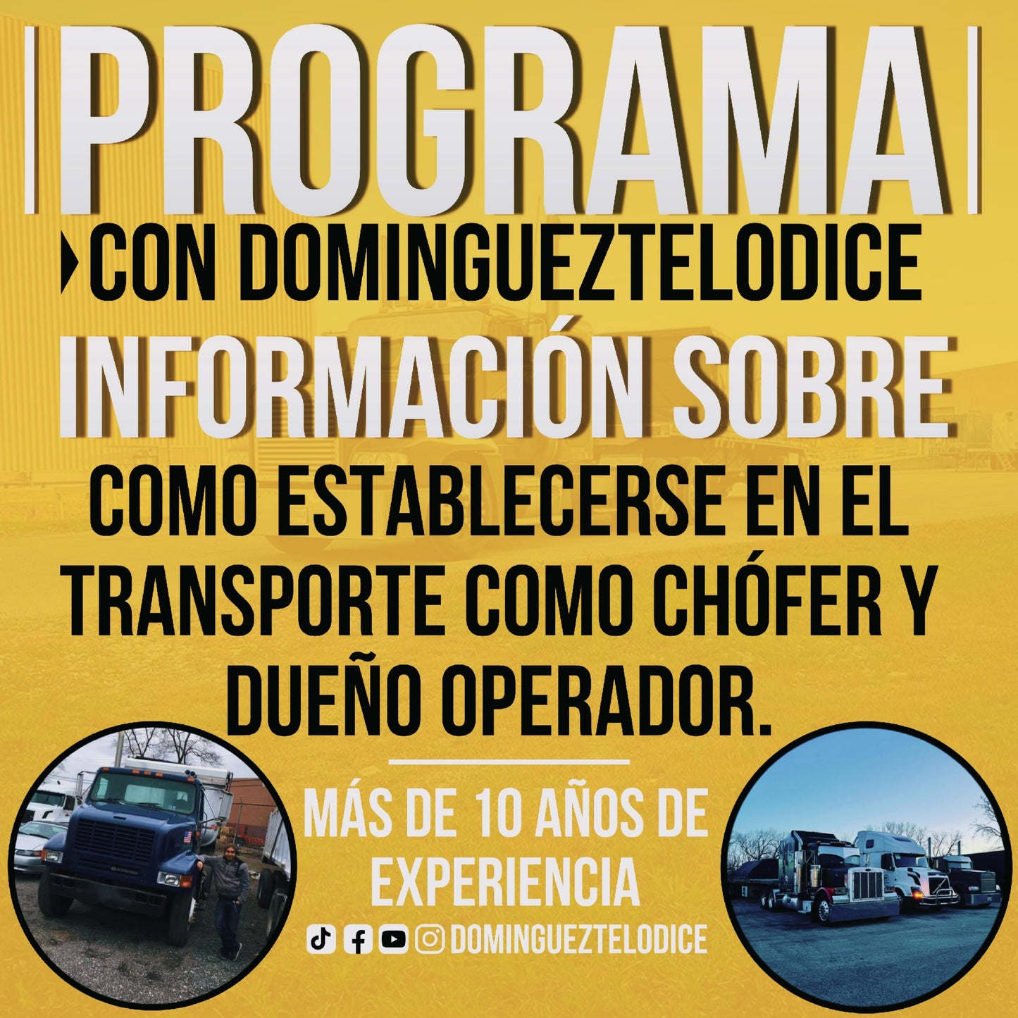 Programa para ayudarte a crecer en el transporte como Chofer y Dueño Operador